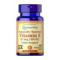 Витамины, Vitamin E 67 mg natural (100 IU) alpha tocopheryl, Puritan's Pride, 100 капсул