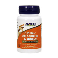 Добавка для здоров'я, 8 Billion Acidophilus & Bifidus, NOW, 60 капсул