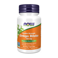 Добавка для здоров'я, Ginkgo Biloba 120 mg Double Strength, NOW, 50 капсул