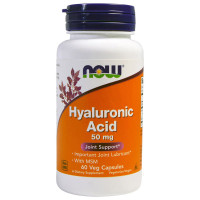 Для суглобів та зв'язок, Hyaluronic Acid 50 mg with MSM, NOW, 60 капсул