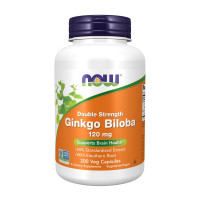 Добавка для здоровья, Ginkgo Biloba 120 mg Double Strength, NOW, 200 капсул
