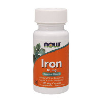Залізо, Iron 18 mg, NOW, 120 капсул