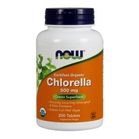 Добавка для здоровья, Chlorella 500 mg, NOW, 200 таблеток