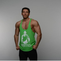 Одежда, Майка SportFaza stringer BLK, SportFaza, размер XXL (Зелёный)