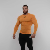 Одяг, Компрессионный лонгслив меланж Sportfaza Premium Orange, SportFaza, розмір S