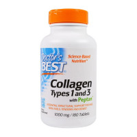 Колаген, Collagen Types 1&3 1000 mg with Vitamin C, Doctor's BEST, 180 таблеток