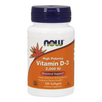 Витамины, Vitamin D-3 50 mcg (2000 IU), NOW, 120 капсул