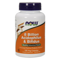 Добавка для здоров'я, 8 Billion Acidophilus & Bifidus, NOW, 120 капсул