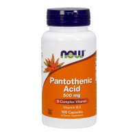 Вітаміни та мінерали, Pantothenice Acid 500 mg, NOW, 100 капсул