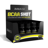 BCAA, BCAA Shot zero carb, BioTech, 20 × 60 мл (Лайм)
