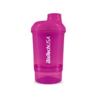Шейкер, Shaker Wave Mini + 2 in 1, BioTech, 300 мл (Пурпурный)