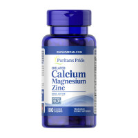 Магний, Chelated Calcium Magnesium Zinc, Puritan's Pride, 100 таблеток