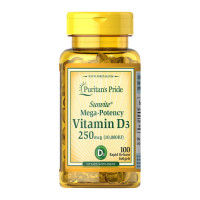 Витамины, Vitamin D3 250 mcg (10,000 IU), Puritan's Pride, 100 капсул