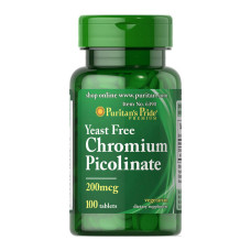 Chromium Picolinate 200 mcg Yeast Free (100 tabs)