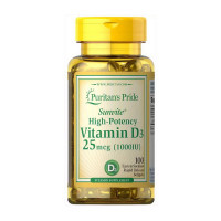 Вітаміни, Vitamin D3 25 mcg (1000 IU), Puritan's Pride, 100 капсул