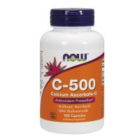 Кальцій, C-500 Calcium Ascorbate-C, NOW, 100 капсул