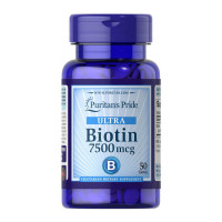 Біотин, Biotin 7500 mcg, Puritan's Pride, 50 таблеток