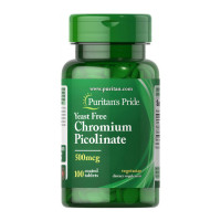 Витамины и минералы, Chromium Picolinate 500 mcg Yeast Free, Puritan's Pride, 100 таблеток