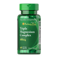 Магній, Triple Magnesium Complex 400 mg, Puritan's Pride, 60 капсул
