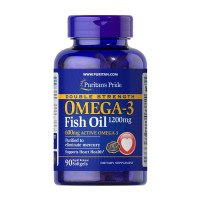 Омега-3, Omega-3 Fish Oil 1200 mg double strength, Puritan's Pride, 90 капсул