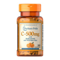 Вітаміни, Vitamin C-500 mg with Bioflavonoids and Rose Hips, Puritan's Pride, 100 таблеток