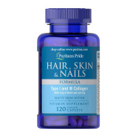 Витамины и минералы, Hair, Skin & Nails, Puritan's Pride, 120 таблеток