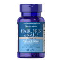 Витамины и минералы, Hair, Skin & Nails, Puritan's Pride, 60 таблеток