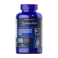 Для суглобів та зв'язок, Double Strength Glucosamine, Chondroitin & MSM, Puritan's Pride, 120 таблеток