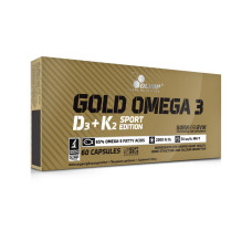 Омега-3, Gold Omega 3 D3+K2 sport edition, OLIMP, 60 капсул
