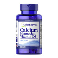 Магній, Calcium Magnesium Vitamin D3, Puritan's Pride, 120 таблеток
