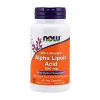 Добавка для здоровья, Alpha Lipoic Acid 600 mg Extra Strength, NOW, 60 капсул