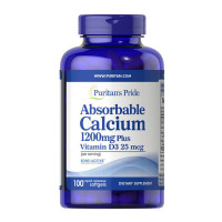 Кальций, Absorbable Calcium 1200 mg Plus Vitamin D3 25 mcg, Puritan's Pride, 100 капсул