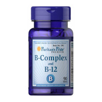 Вітаміни, Vitamin B-Complex and Vitamin B-12, Puritan's Pride, 90 таблеток