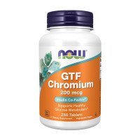 Витамины и минералы, GTF Chromium 200 mcg, NOW, 250 таблеток
