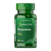 Вітаміни та мінерали, Potassium 99 mg, Puritan's Pride, 100 таблеток