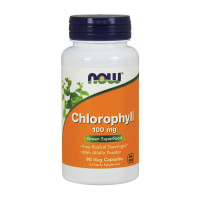 Добавка для здоровья, Chlorophyll 100 mg, NOW, 90 капсул (Мята)