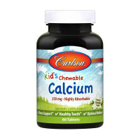 Кальций, Kid`s Chewable Calcium 250 mg, Carlson Labs, 60 таблеток