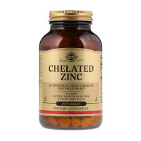 Цинк, Chelated Zinc, Solgar, 250 таблеток