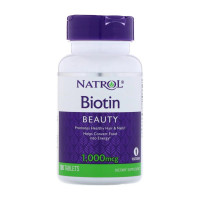 Біотин, Biotin 1,000 mcg, Natrol, 100 таблеток