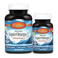 Омега-3, Super Omega 3 1,200 mg wild caught, Carlson Labs, 100 + 30 капсул