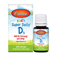 Вітаміни та мінерали, Kid's Super Daily D3 15 mcg (600 IU), Carlson Labs, 10,3 мл