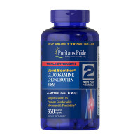 Для суглобів та зв'язок, Triple Strength Glucosamine & Chondroitin with MSM, Puritan's Pride, 360 таблеток