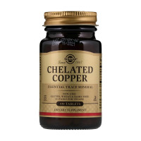 Вітаміни та мінерали, Chelated Copper, Solgar, 100 таблеток