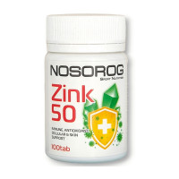 Цинк, Zinc 50 mg, NOSOROG, 100 таблеток