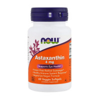 Добавка для здоров'я, Astaxanthin 4 mg, NOW, 60 капсул