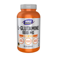 Глютамин, L-Glutamine 1000 mg, NOW, 240 капсул