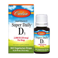 Витамины и минералы, Super Daily D3 Liquid 2000 IU, Carlson Labs, 10,3 мл