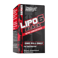 Жиросжигатель, Lipo 6 black Ultra Concentrate, Nutrex, 30 капсул