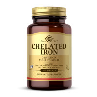 Железо, Chelated Iron, Solgar, 100 таблеток