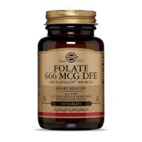 Витамины и минералы, Folate 666 mcg DFE (Metafolin 400 mcg), Solgar, 100 таблеток